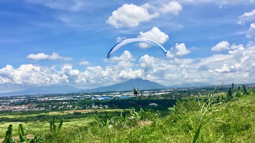 Scenic view of field against sky