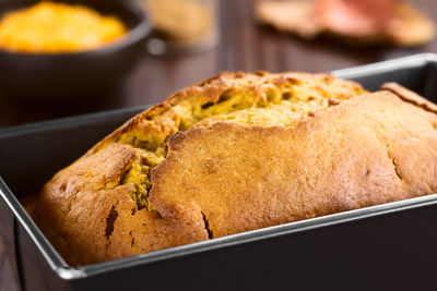 Close-up of breakfast on table