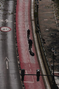 Cyclist on the bicycle track in the city in bilbao city spain