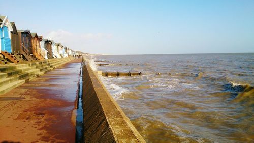 View of sea against clear sky