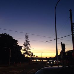 View of road at sunset