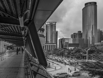 Modern buildings in city against sky