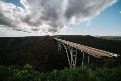 Bridge over landscape against sky