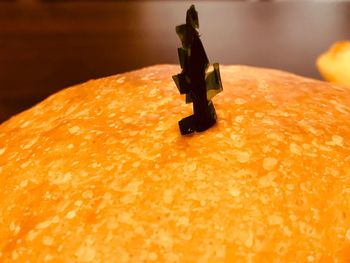 Close-up of orange on table