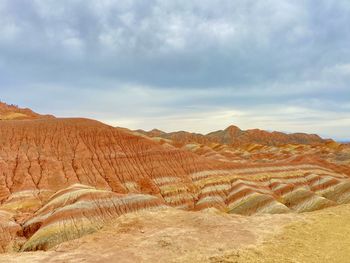 Scenic view of desert against sky