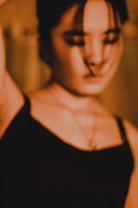 Close-up portrait of woman