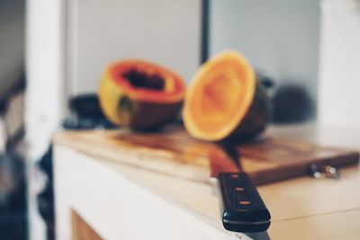 Close-up of fruits on table