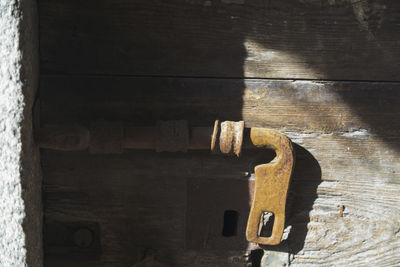 Close-up of wooden door