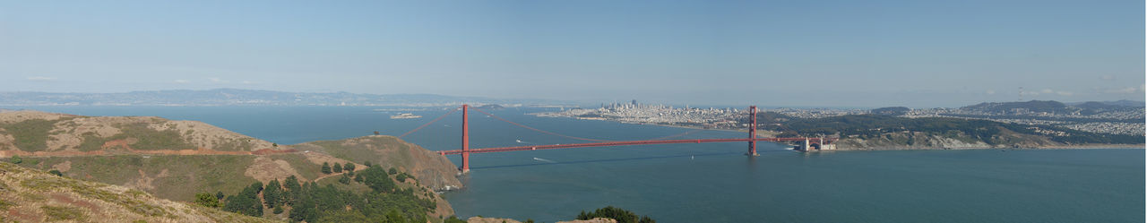 Suspension bridge over sea