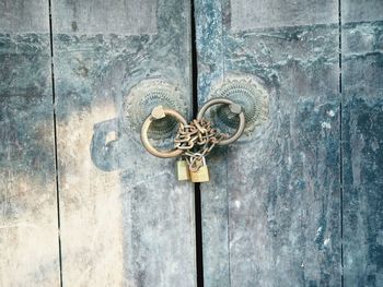 Close-up of closed door