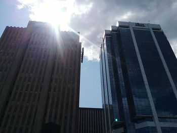 Low angle view of modern building against sky