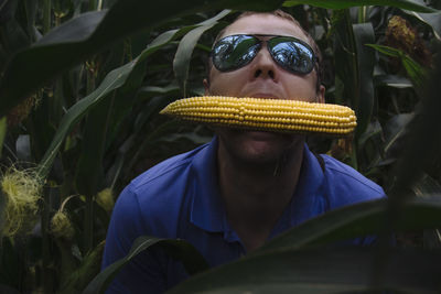 Portrait of man wearing sunglasses