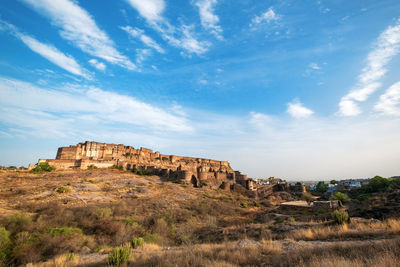 Rock formations against sky