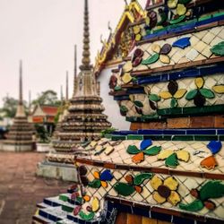 Close-up of multi colored temple