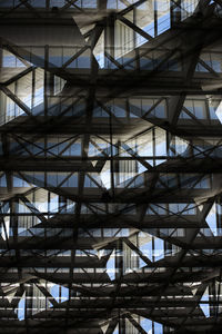Low angle view of metallic structure on building