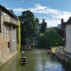 View of boats in canal