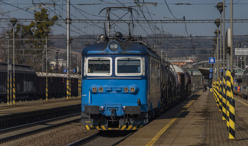 Train on railroad station