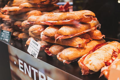 Close-up of meat for sale in market