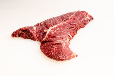 Close-up of bread against white background