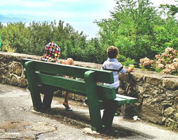 Boy standing in park