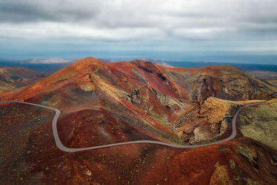 Scenic view of dramatic landscape against sky