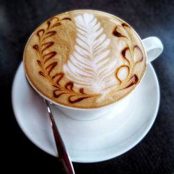 Close-up of cappuccino