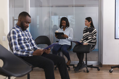 Candidates sitting for interview