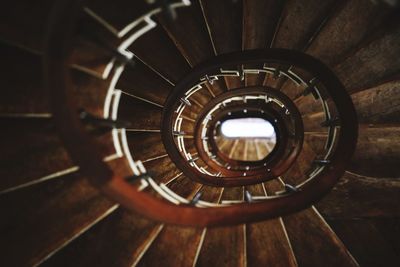 Directly above shot of spiral staircase