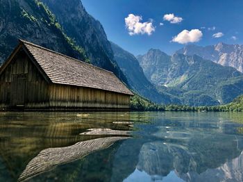 Scenic view of lake against mountains