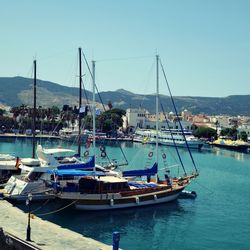 Boats in harbor