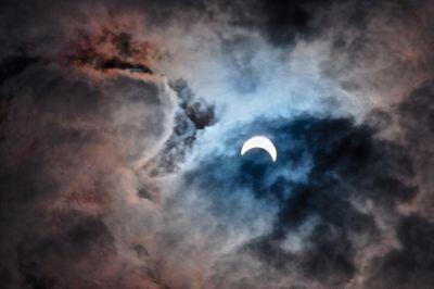 Low angle view of moon in sky