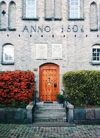 View of building and street light on wall