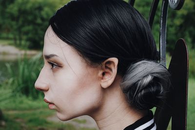 Close-up of young woman