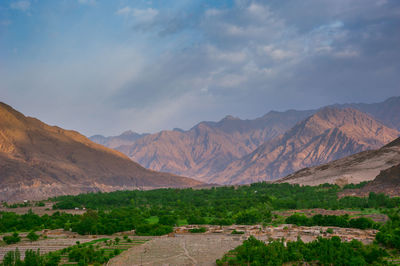 Scenic view of mountains against sky