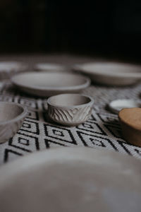 Close-up of objects on table