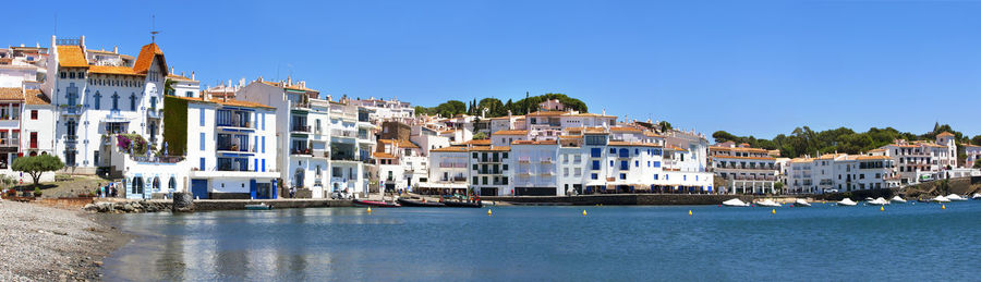 Panorama of the former fishing village of the beautiful city of cadaques in spain 