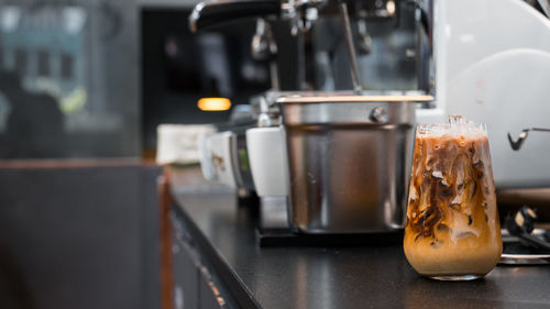 Close-up of coffee in cafe