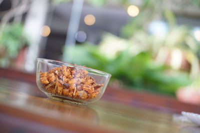 Close-up of glass on table