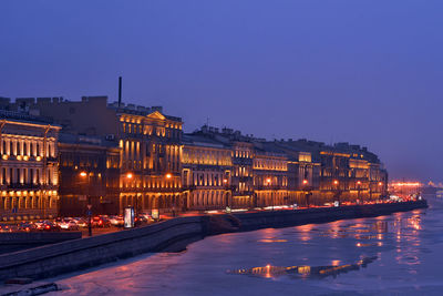 Illuminated city at night