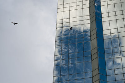 Low angle view of modern glass building