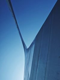 Low angle view of building against clear blue sky