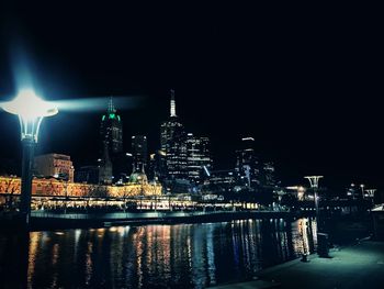 City lit up at night