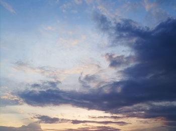 Low angle view of sky during sunset