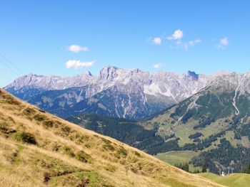 Scenic view of mountains against sky