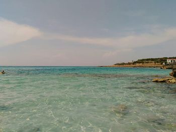 View of sea against cloudy sky