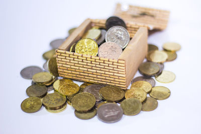 Close-up of coins