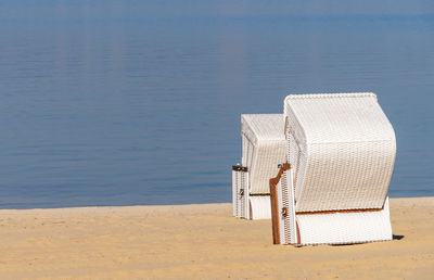 Hooded chair on beach