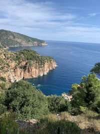 High angle view of sea against sky