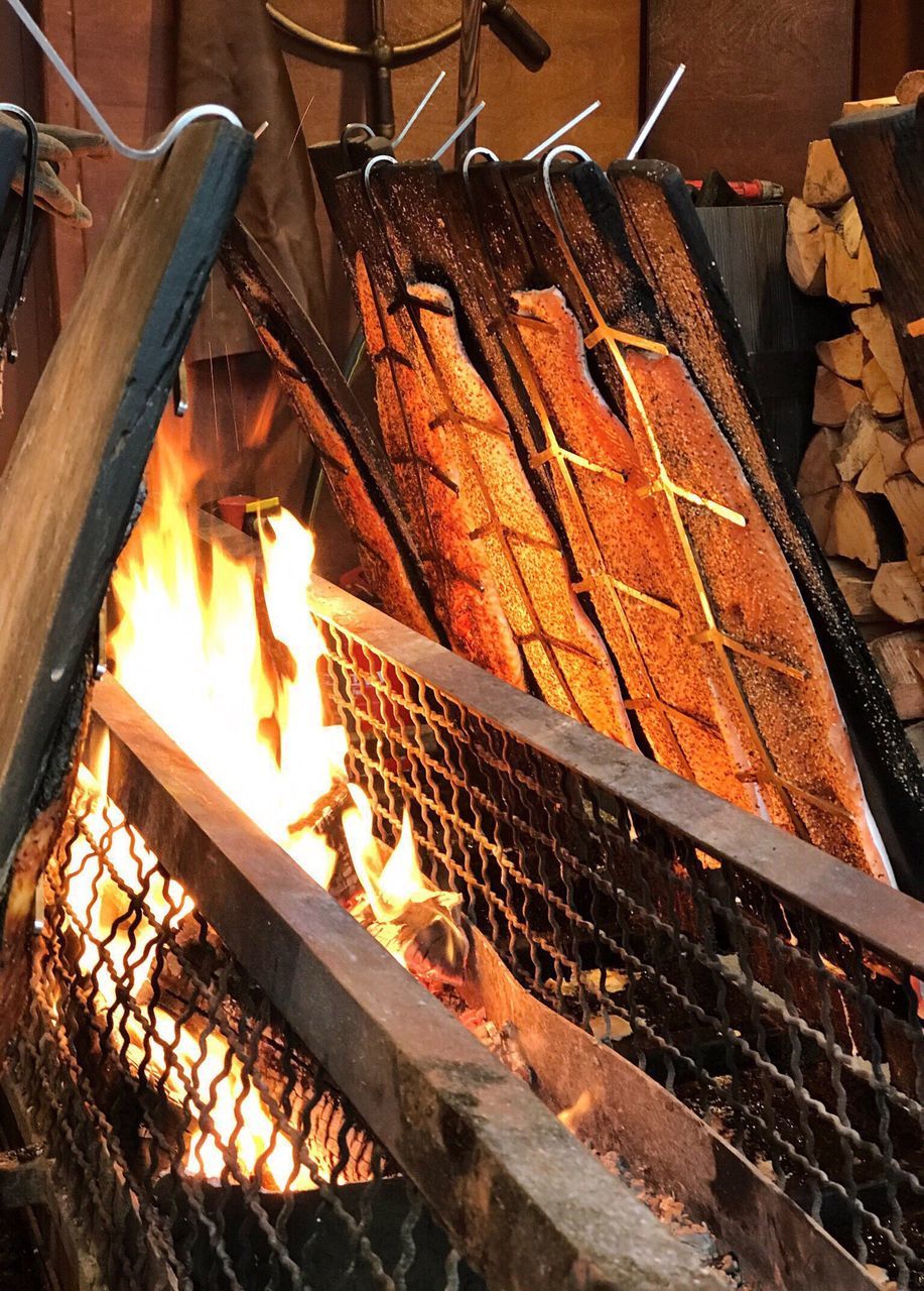 CLOSE-UP OF FIRE BURNING IN KITCHEN