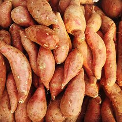 Full frame shot of carrots for sale at market stall